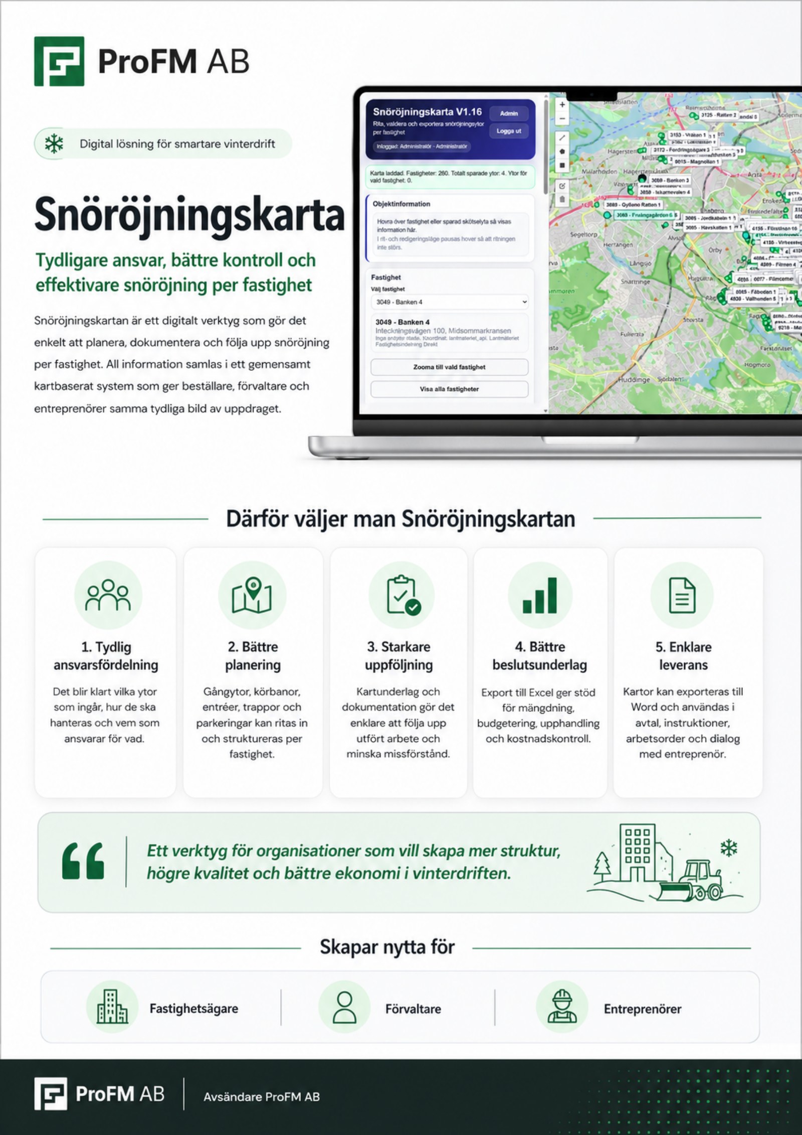 Förhandsvisning av säljblad för Snöröjningskarta
